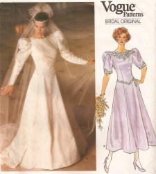 1679 VOGUE DROP WAIST SS-LS BRIDES / MAID DRESS LENGTHS PATTERN 8
